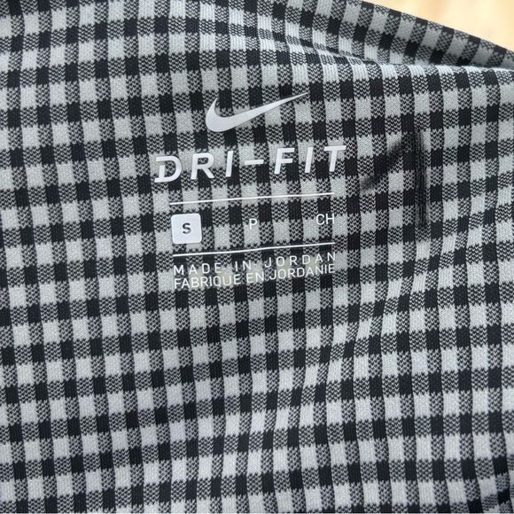 Nike Dri-Fit Gingham Cropped Yoga Leggings Black & White Women’s Sz Small DA1092 - Picture 5 of 7
